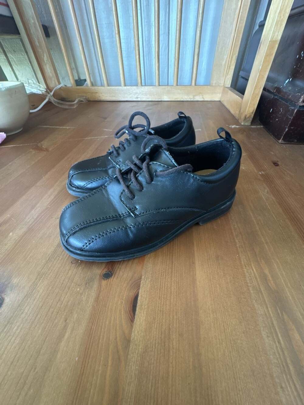 Healthtex Black Lace-Up Youth Boy Dress Shoes